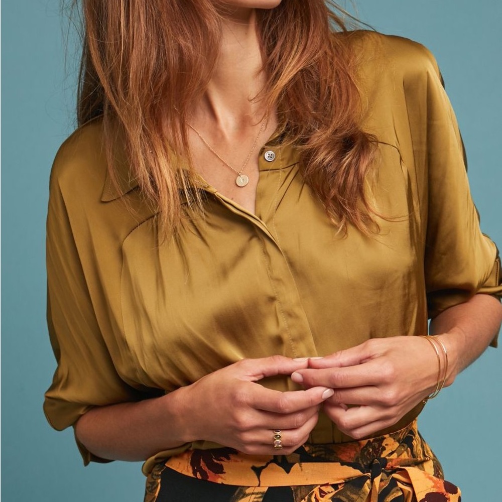 Anthropologie Current Air Lustered Blouse